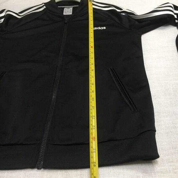 Adidas Zip Up Track Jacket Women M Black Warm Up 3-Stripes Track Gym Y2K Retro - Picture 13 of 14